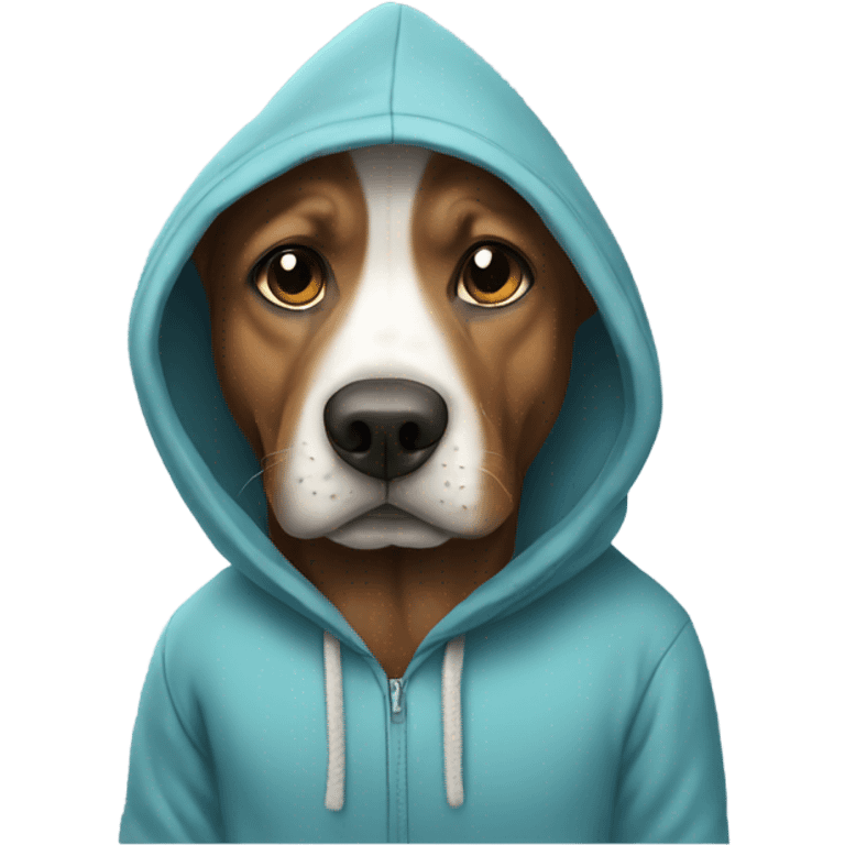 Dog wearing hoodie emoji