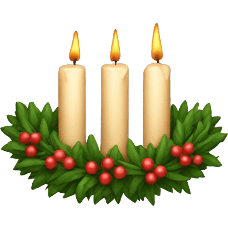 wreath with 4 candle  emoji