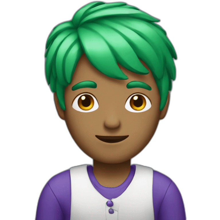 Perple man, green hair emoji