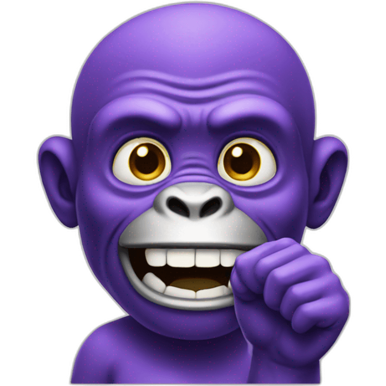 purple ape waving emoji