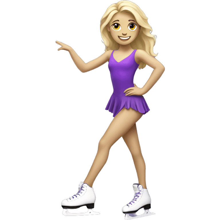 figure skater in purple skates blonde  emoji