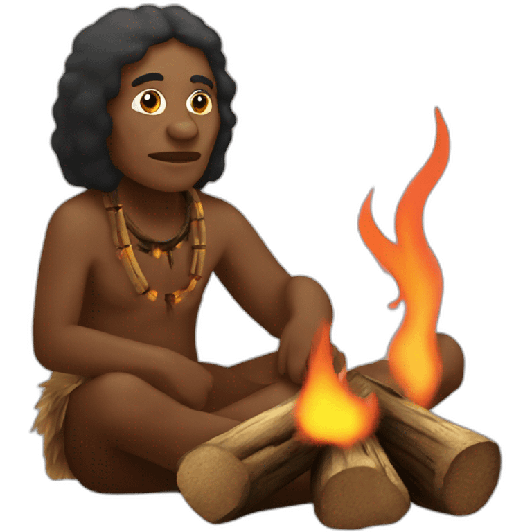 aborigines sitting by the fire emoji