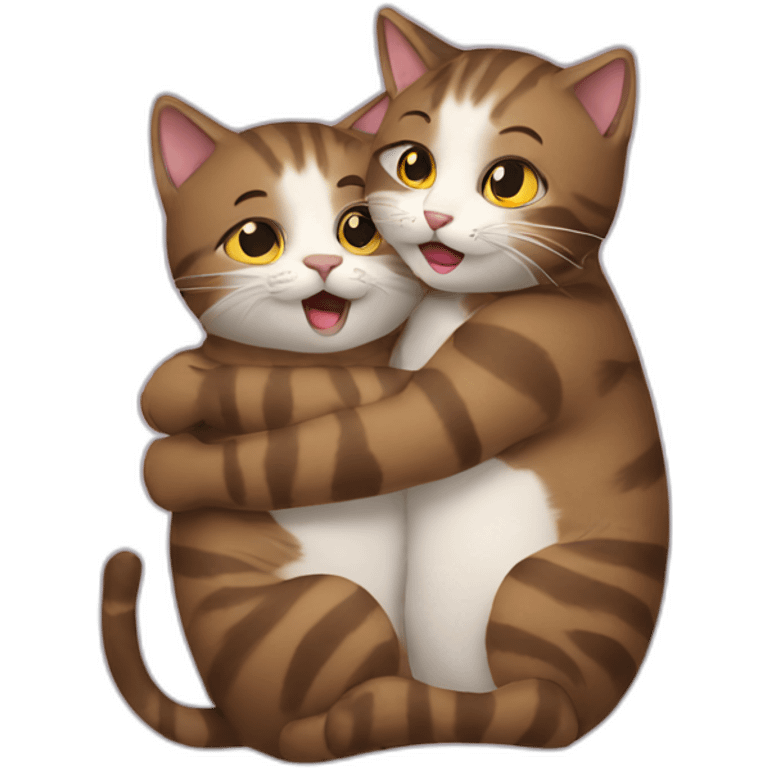 cats hugging emoji