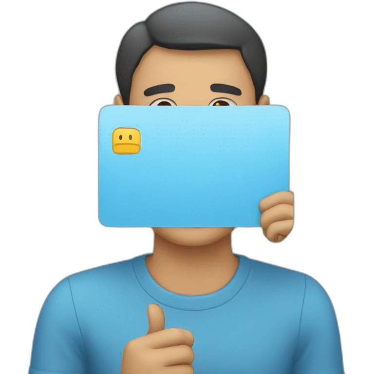 holding blue card emoji