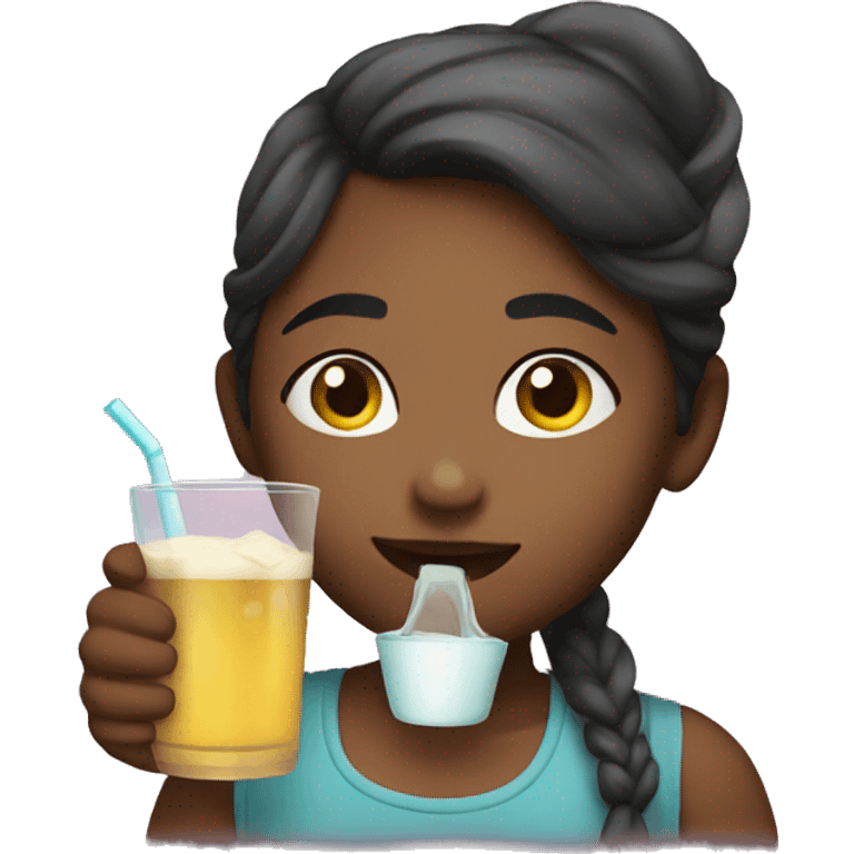 Girl who is drinking emoji