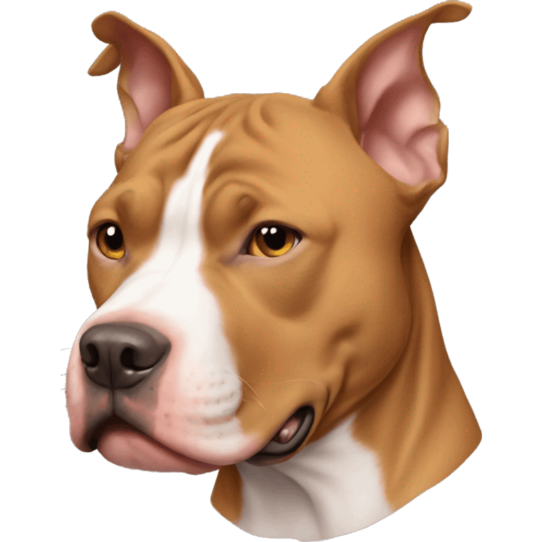 Light brown pitbull with ears cut emoji