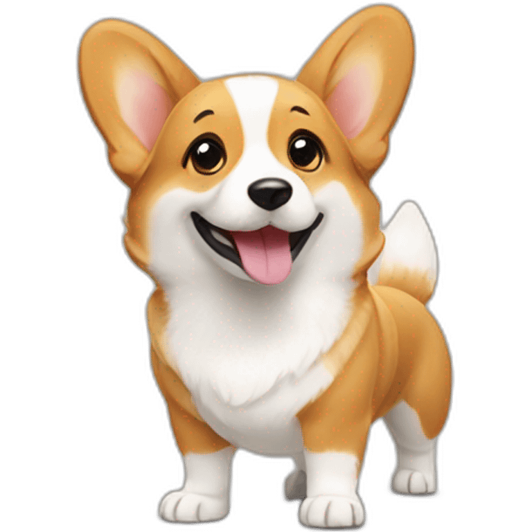 Corgi standing on his hind legs emoji