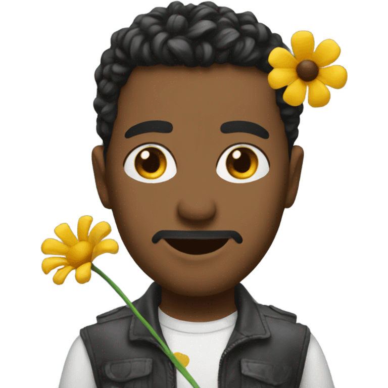 We throw flowers at him emoji