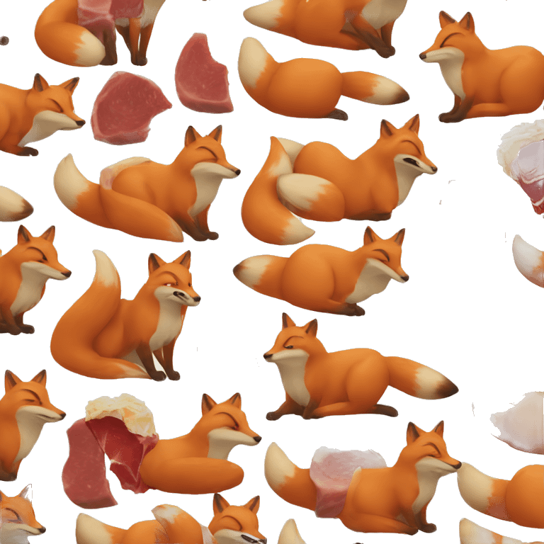 Fox eating meat  emoji