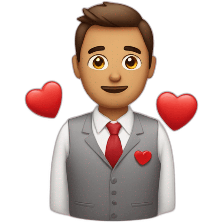 Hombre con cara de Corazón enamorado emoji