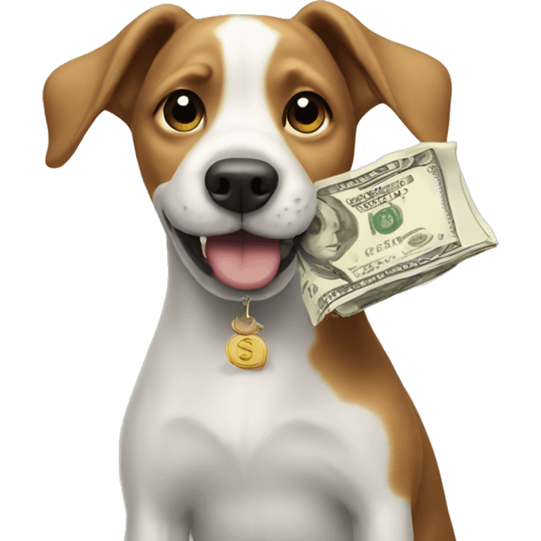 Dog getting money  emoji