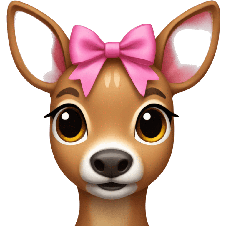 fawn with pink bow  emoji