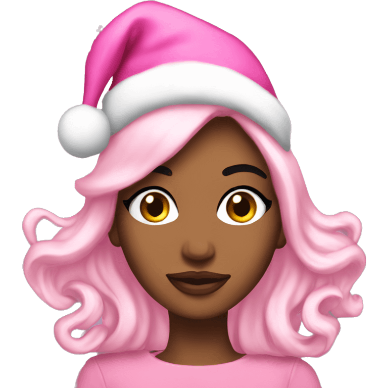 Pink coquette Christmas emoji