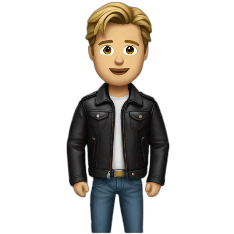 Brad pitt wearing a black leather jacket emoji