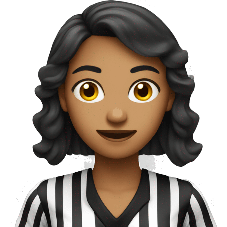 female referee with black hai emoji