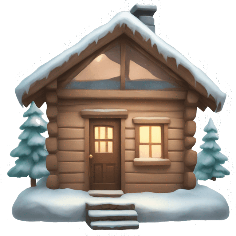 cute cozy winter cabin emoji