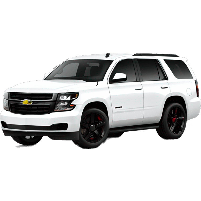 1 Chevy Tahoe white with black logo and black wheels emoji