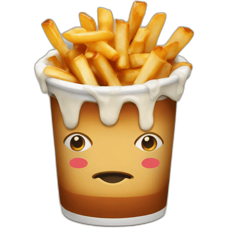 Poutine qui mange une poutine emoji