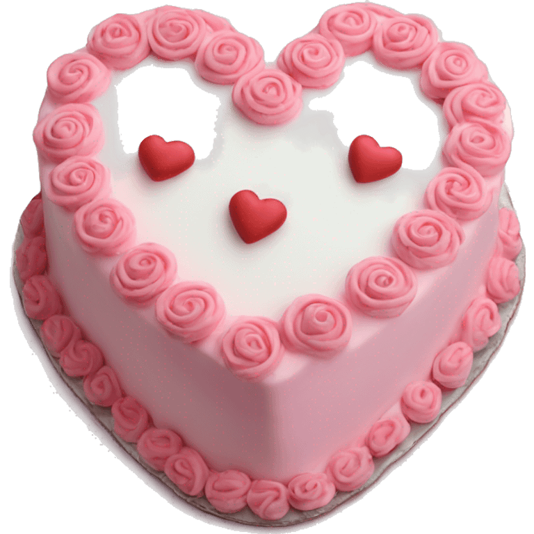  pink vintage heart cake with white frosring along the edges emoji