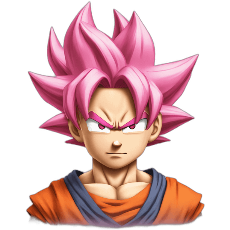 Goku en tenue nour en super sayen rosé emoji