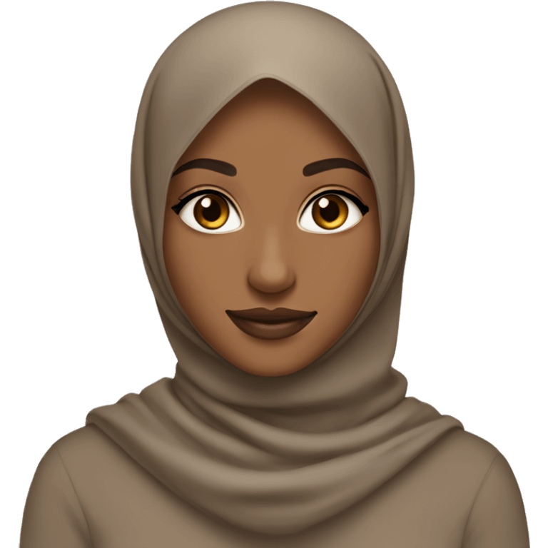 Brown skinned girl wearing a hijab with brown eyes two toned lips dimples and a round face emoji