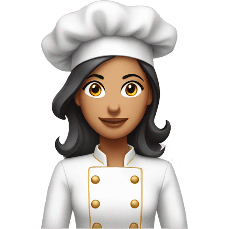 Female Latina Chef with pink and gold emoji