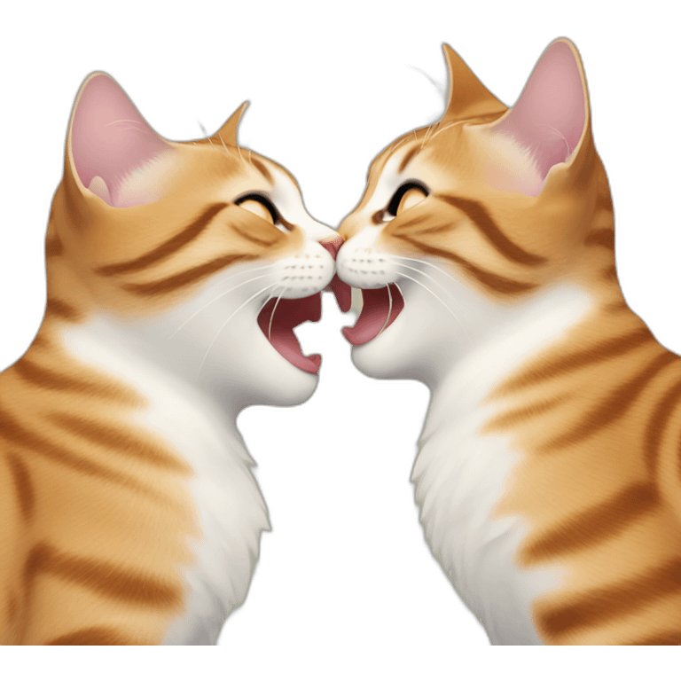 Cats kissing each other emoji