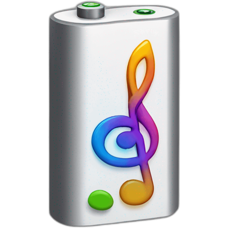 50% phone battery with musical note as charching symbol emoji