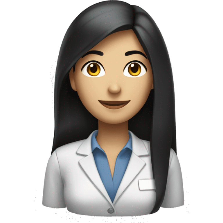 smiling black hair black eyes long straight hair white skin corporate worker woman half body emoji