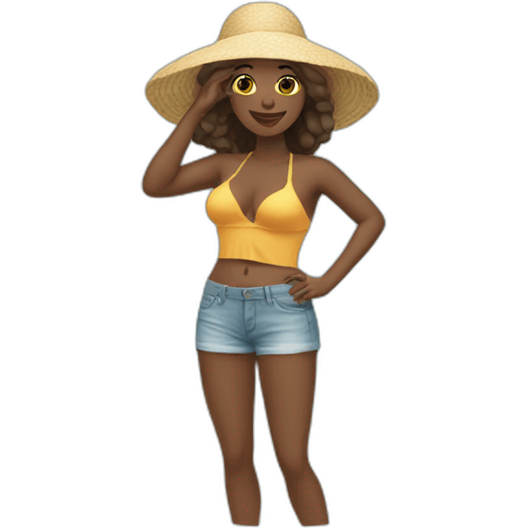 Femme à la plage emoji