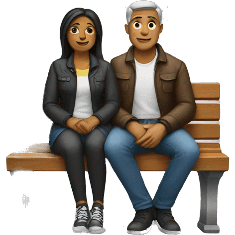 A couple sitting on a bench emoji