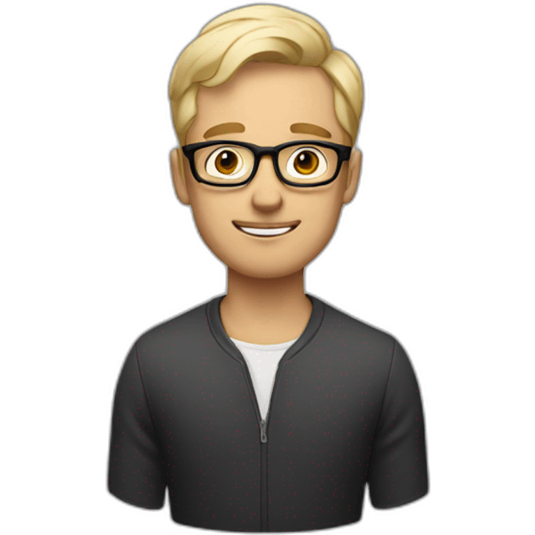 blonde man with half rim glasses emoji