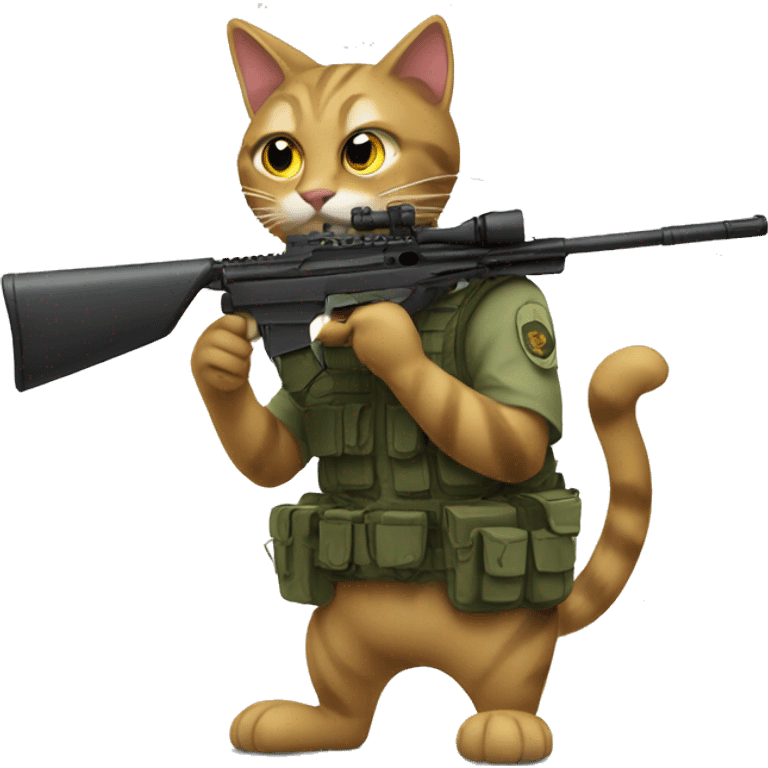 Cat with a sniper emoji