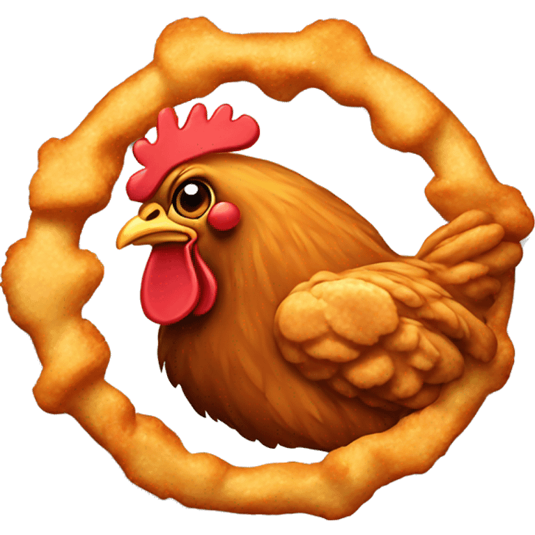 A circular deep fried chicken  emoji