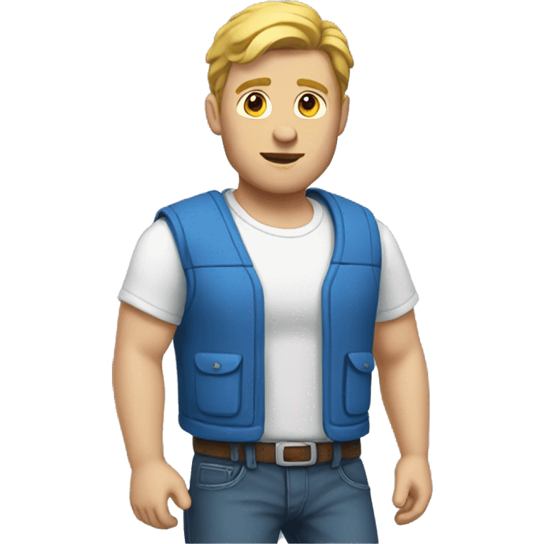 White guy with a blue vest emoji