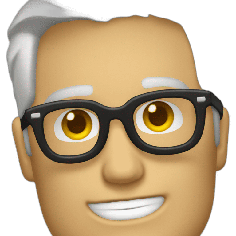 cara de hombre mayor como paul newman con gafas negras de solegras de sol emoji