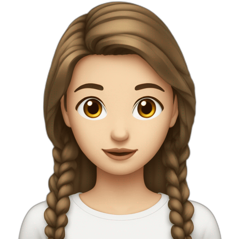 Fille 15 ans blanche cheveux brun yeux marrons foncé emoji