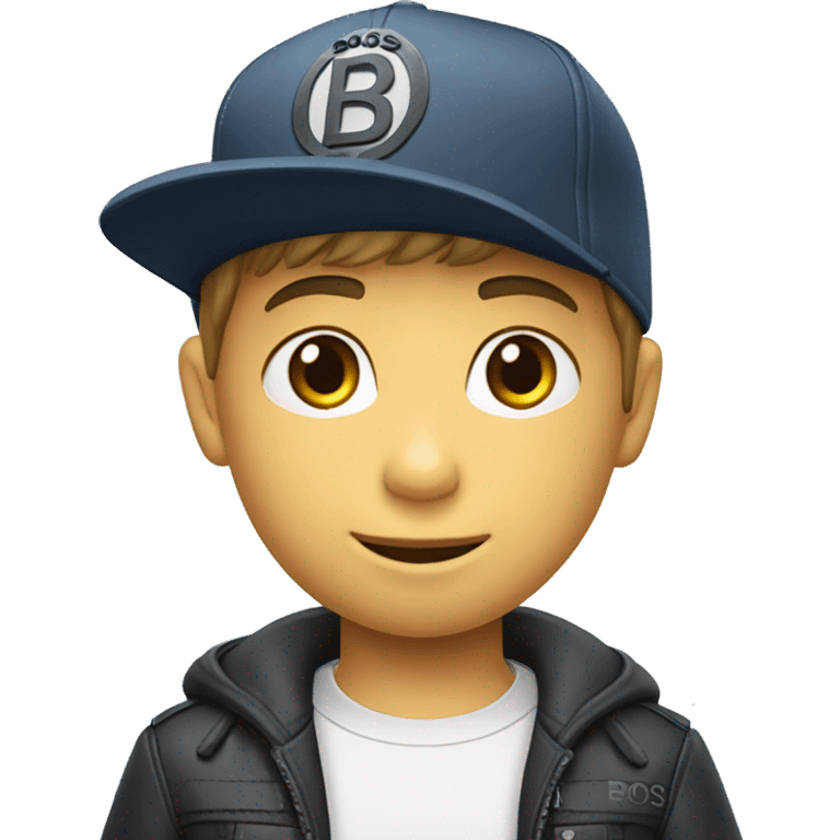 Un niño con gorra hugo boss emoji