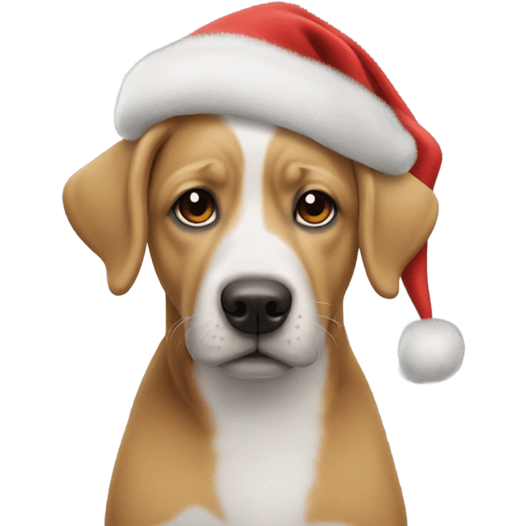 Dog wearing a Santa hat￼ emoji