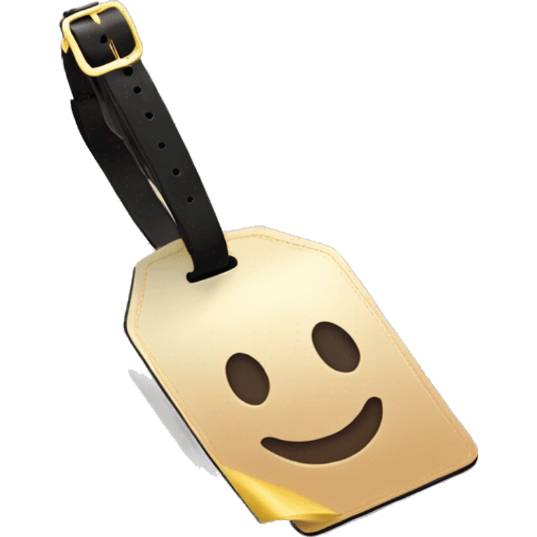 Light pink and gold luggage tag emoji