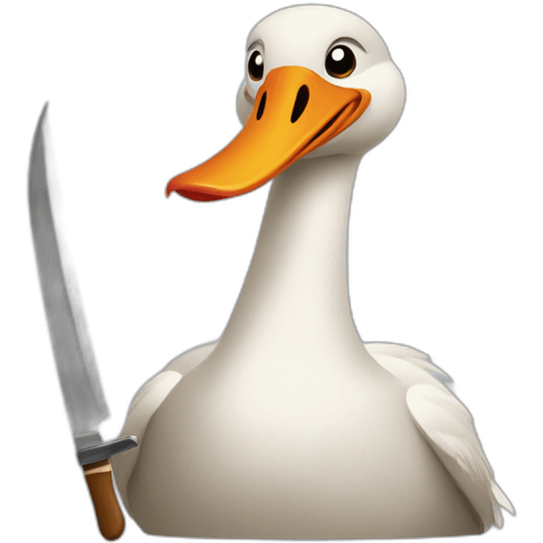 angry goose with a knife emoji