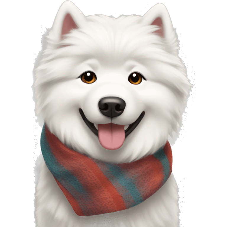 Samoyed dog wearing a scarf  emoji