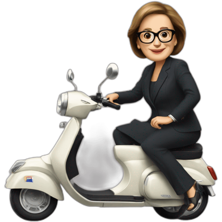 Françoise Hollande sur un scooter emoji