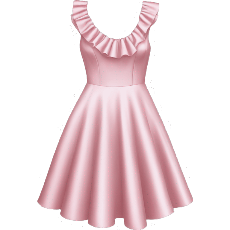 satin soft pink dress with ruffle emoji