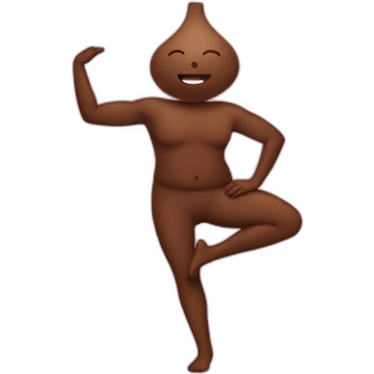 A poo doing yoga emoji