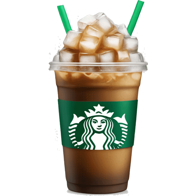 Starbuck ice coffee with ice cubes emoji