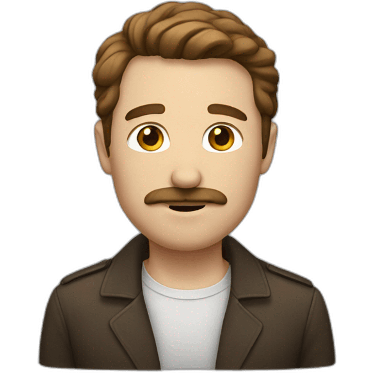 white man with brown hair and mustache emoji