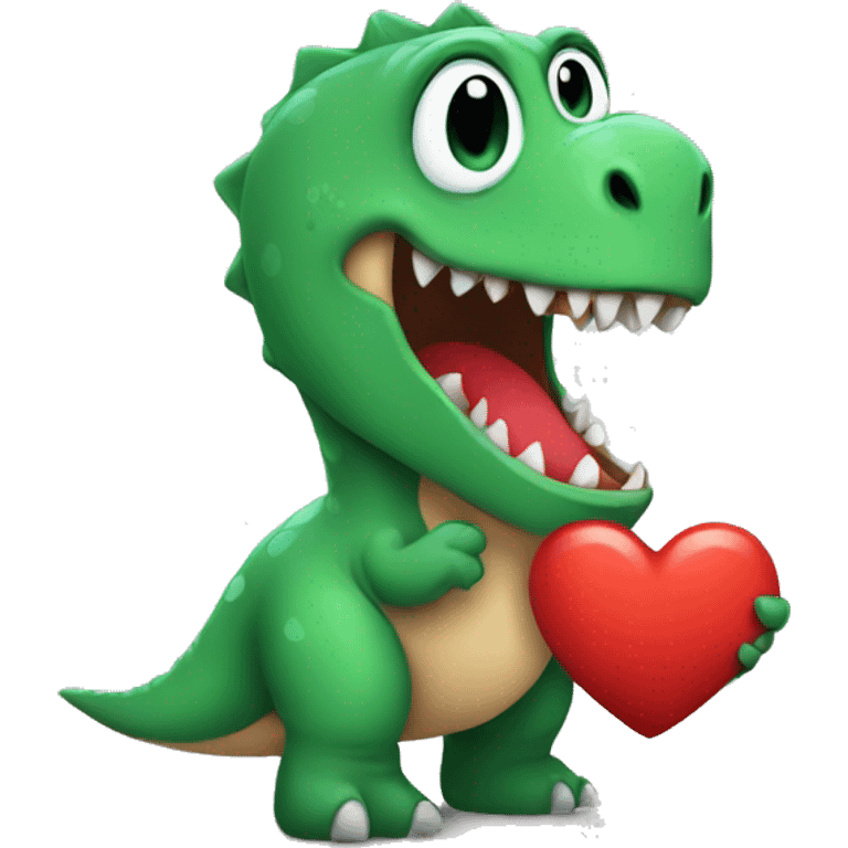 Red heart dino emoji