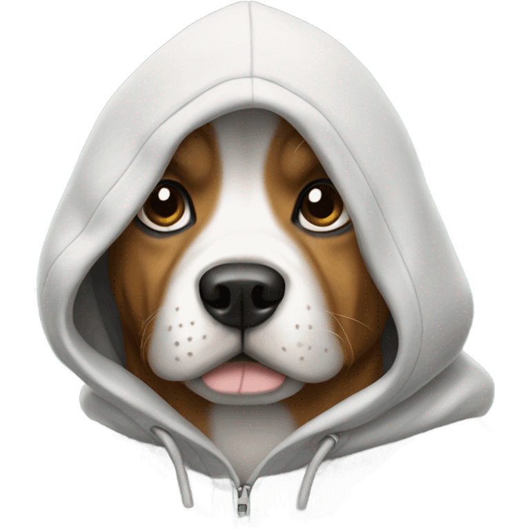 Dog wearing hoodie emoji