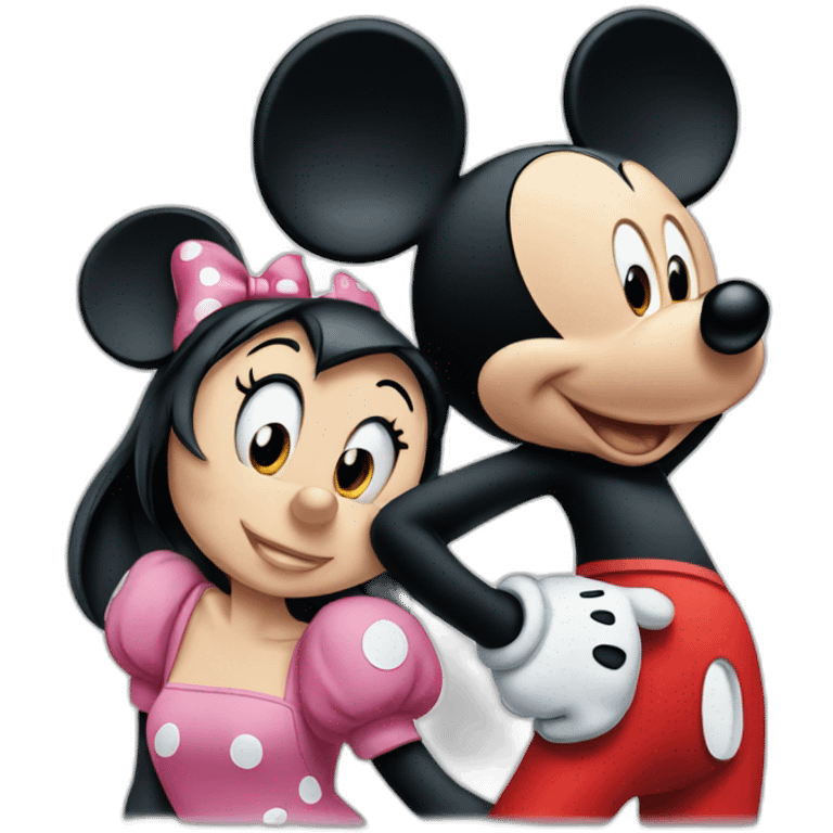 Mickey Mouse with minnie mouse emoji